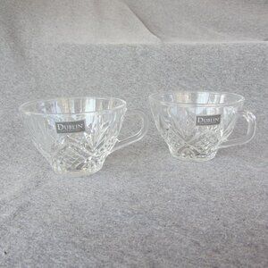 6 oz Dublin Collection crystal glass tea cup NWT pair of 2 (w3364)
